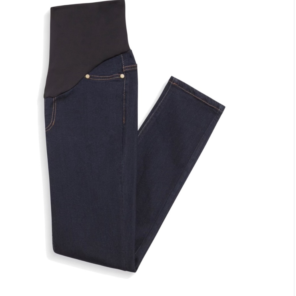 Liverpool petite mira over the belly maternity skinny jeans - dark wash